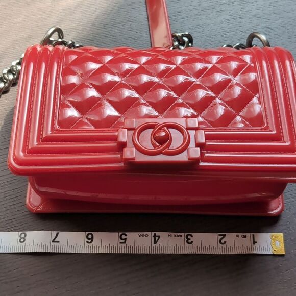 Toyboy Jelly Cherry  Red Quilted Small Chain Shoulder Bag - Picture 13 of 15